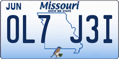 MO license plate OL7J3I
