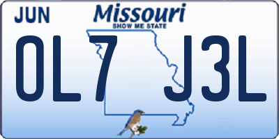 MO license plate OL7J3L