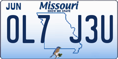 MO license plate OL7J3U