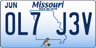 MO license plate OL7J3V