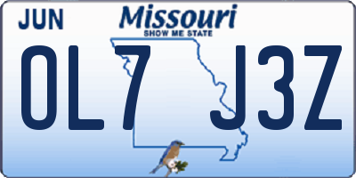 MO license plate OL7J3Z