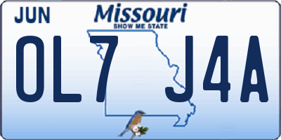 MO license plate OL7J4A