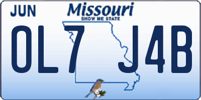 MO license plate OL7J4B