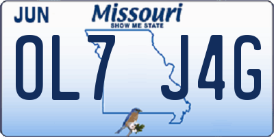 MO license plate OL7J4G