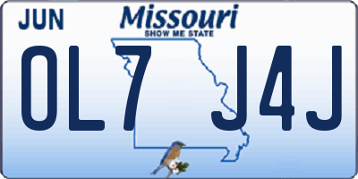 MO license plate OL7J4J