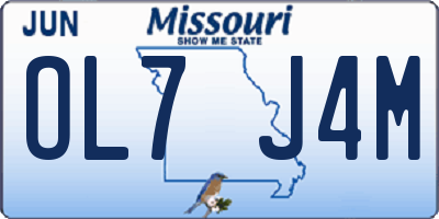 MO license plate OL7J4M