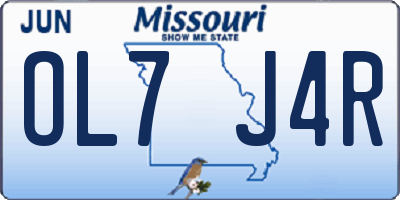 MO license plate OL7J4R