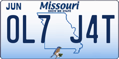 MO license plate OL7J4T
