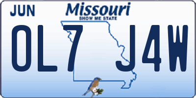 MO license plate OL7J4W
