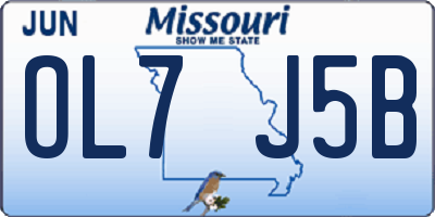 MO license plate OL7J5B