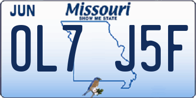 MO license plate OL7J5F