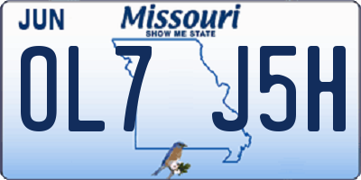 MO license plate OL7J5H