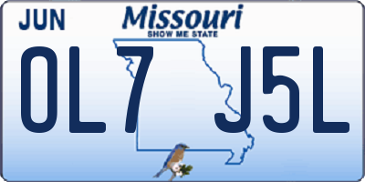 MO license plate OL7J5L