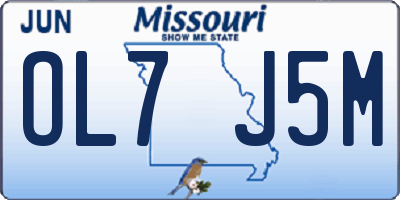 MO license plate OL7J5M