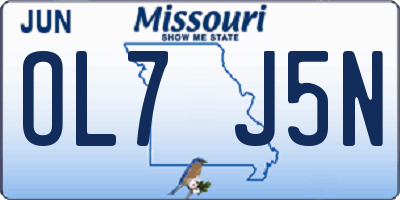MO license plate OL7J5N