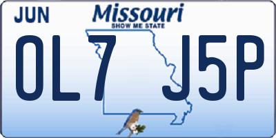 MO license plate OL7J5P