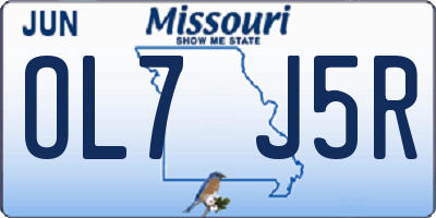 MO license plate OL7J5R