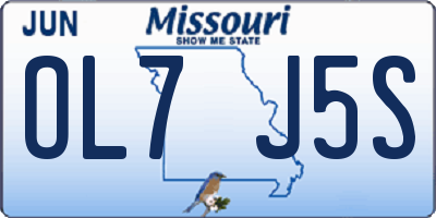 MO license plate OL7J5S