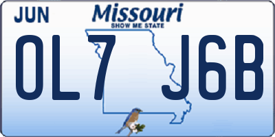 MO license plate OL7J6B