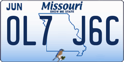 MO license plate OL7J6C