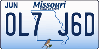 MO license plate OL7J6D