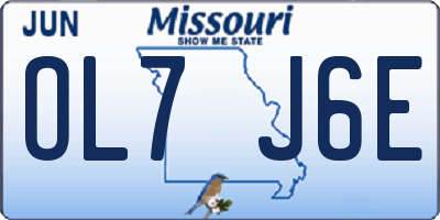 MO license plate OL7J6E