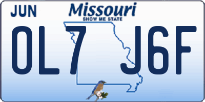 MO license plate OL7J6F