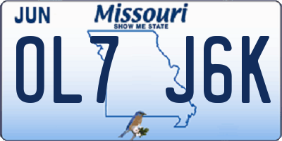 MO license plate OL7J6K