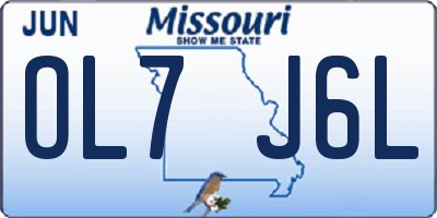 MO license plate OL7J6L