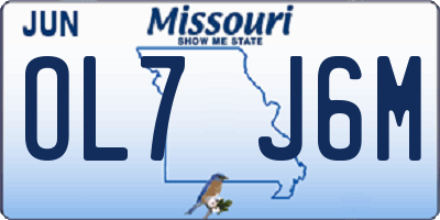 MO license plate OL7J6M