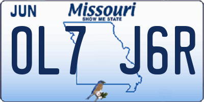 MO license plate OL7J6R