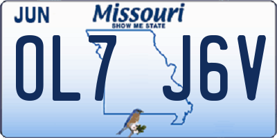MO license plate OL7J6V