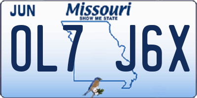 MO license plate OL7J6X