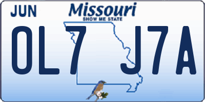MO license plate OL7J7A