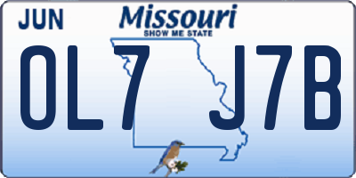 MO license plate OL7J7B