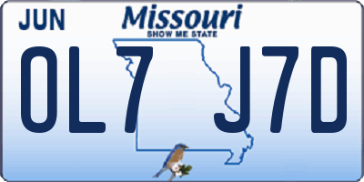 MO license plate OL7J7D