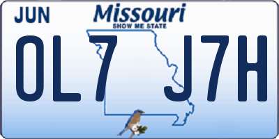 MO license plate OL7J7H
