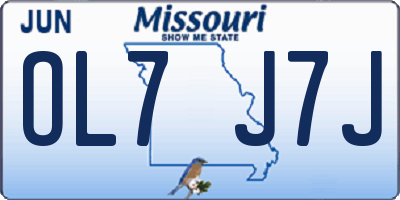 MO license plate OL7J7J