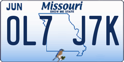 MO license plate OL7J7K