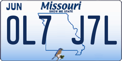 MO license plate OL7J7L