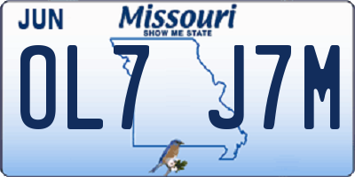 MO license plate OL7J7M