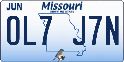 MO license plate OL7J7N