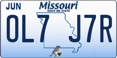 MO license plate OL7J7R