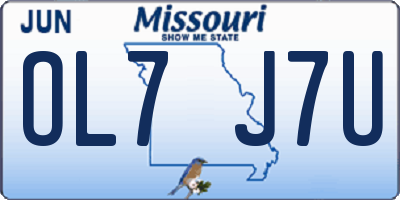 MO license plate OL7J7U