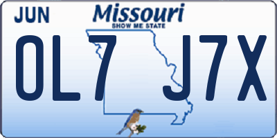 MO license plate OL7J7X