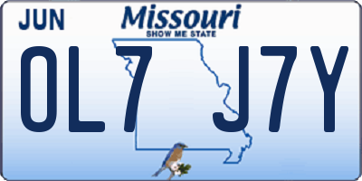 MO license plate OL7J7Y