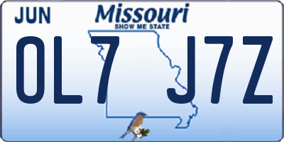 MO license plate OL7J7Z