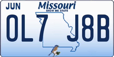 MO license plate OL7J8B
