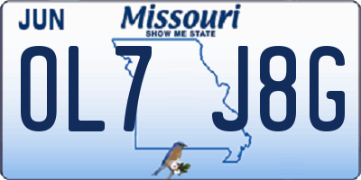 MO license plate OL7J8G