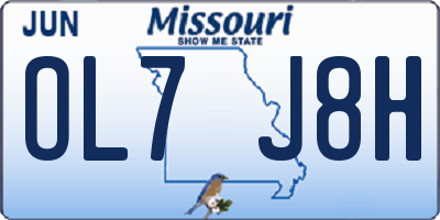 MO license plate OL7J8H